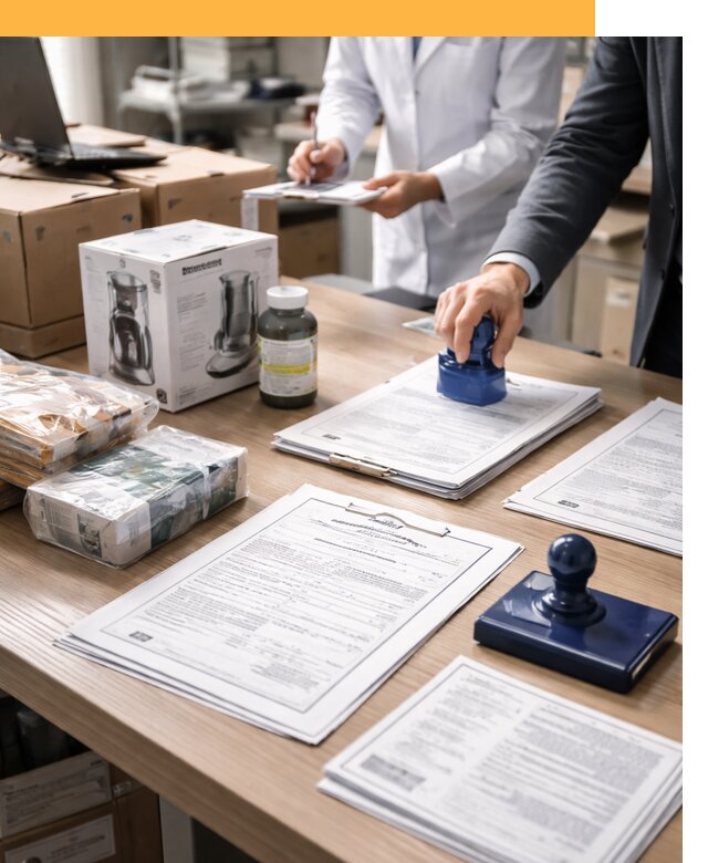 Сертификация импортных товаров от 12383 с таможенным сопровождением